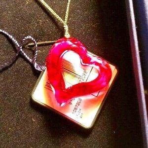 SWAROVSKI CRYSTAL LOVEHEART NECKLACE PINK PENDANT SILVER 925 CHAIN 1087208